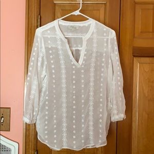 Olive and oak flowy blouse